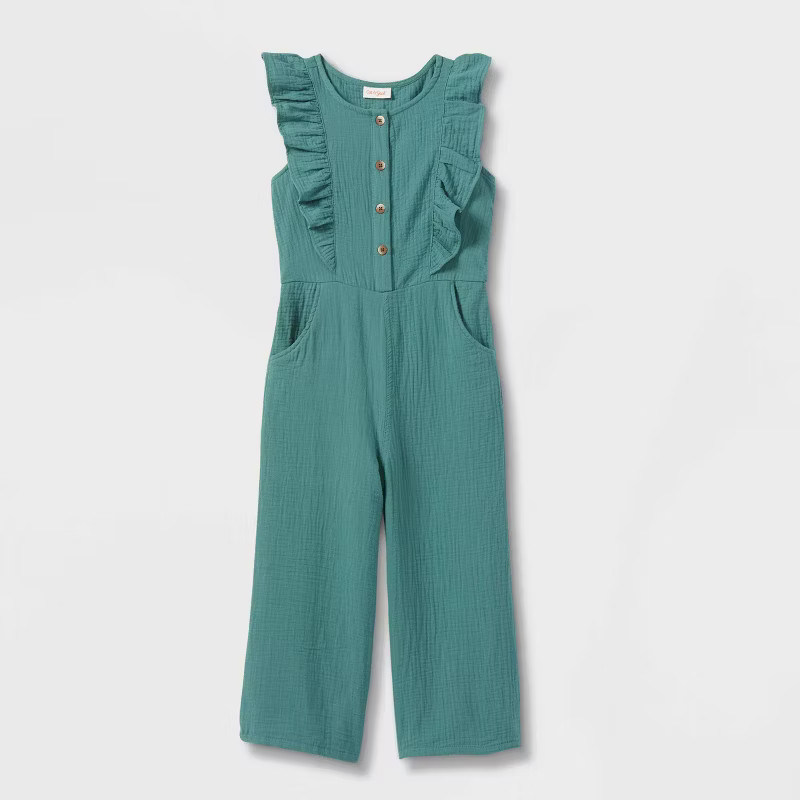 Girls' Sleeveless Gauze Jumpsuit - Cat & Jack™ | Target