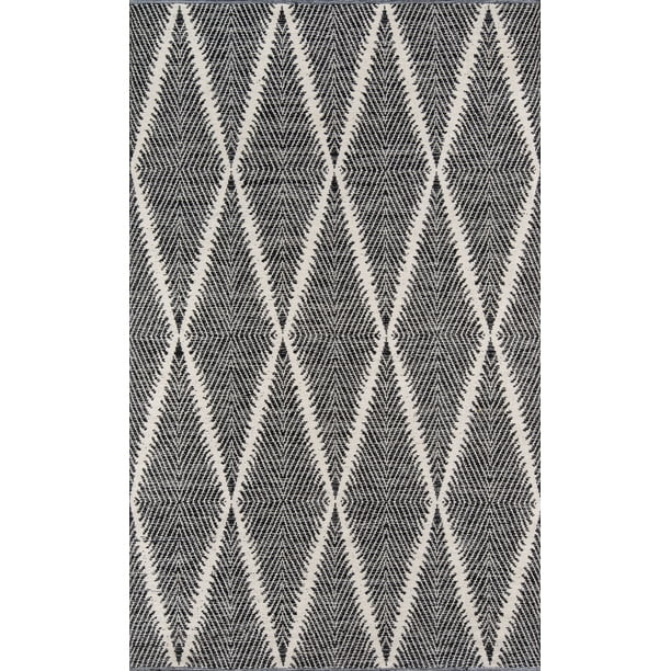 Momeni Indoor/Outdoor Geometric Modern Contemporary Area Rugs, Black,2' X 3' - Walmart.com | Walmart (US)
