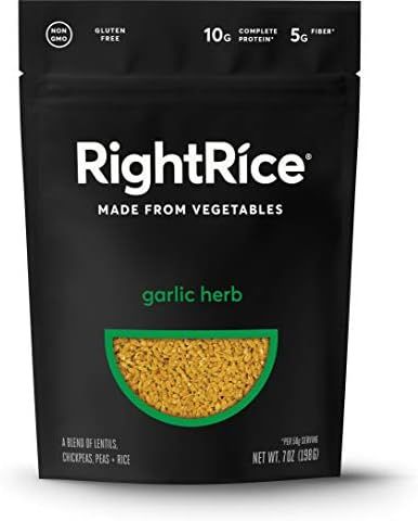 RightRice - Garlic Herb (7oz. Pack of 1) - Made from Vegetables - High Protein, Vegan, non GMO, G... | Amazon (US)