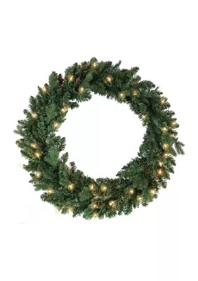 Kurt S. Adler Pre Lit Clear Jackson Pine Wreath | Belk