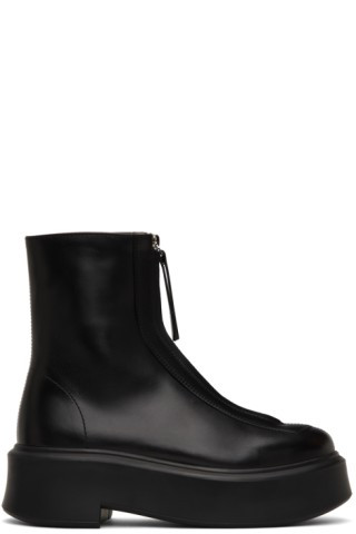 Black Zipped Boot I Ankle Boots | SSENSE