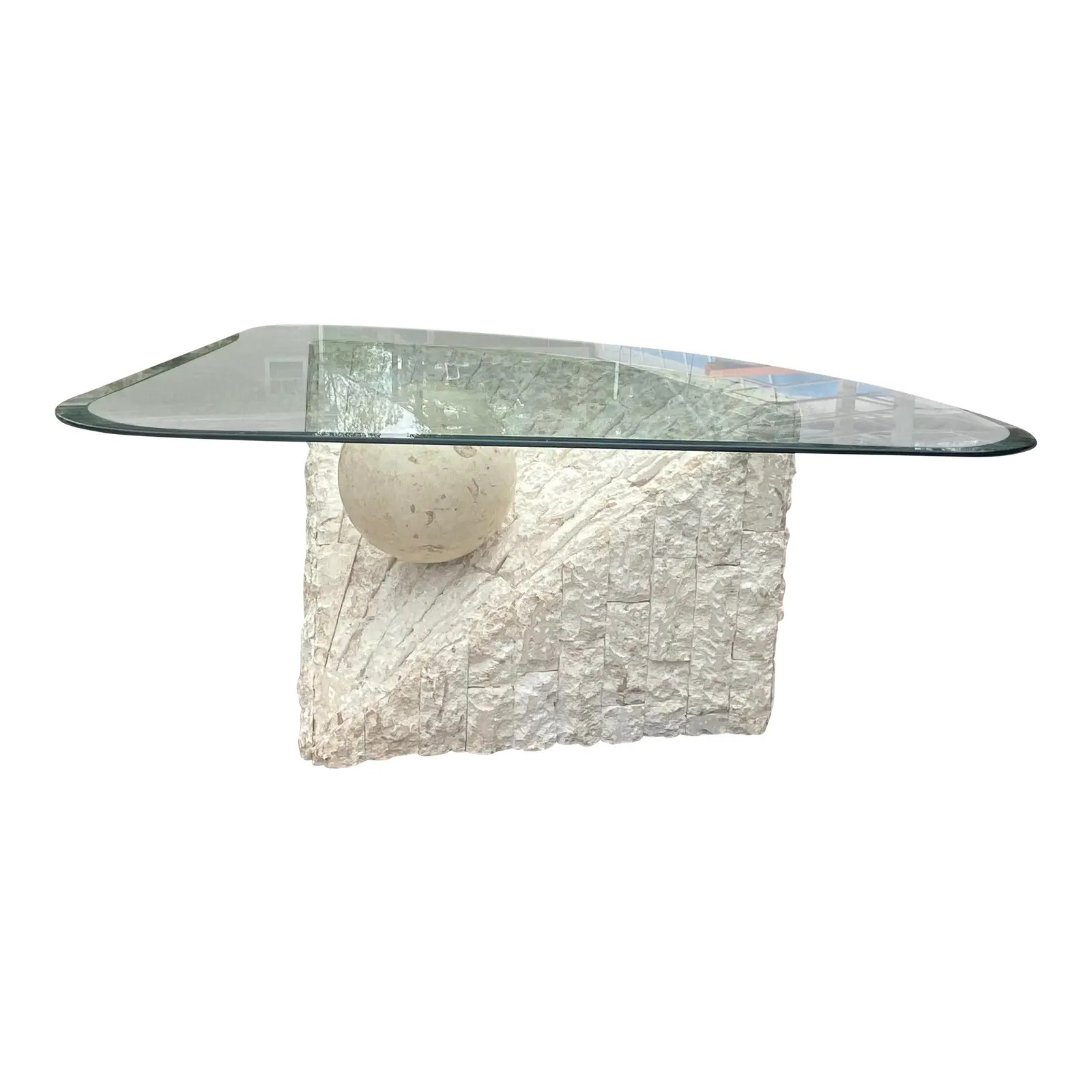Vintage Tessellated Stone and Ball Coffee Table | Chairish