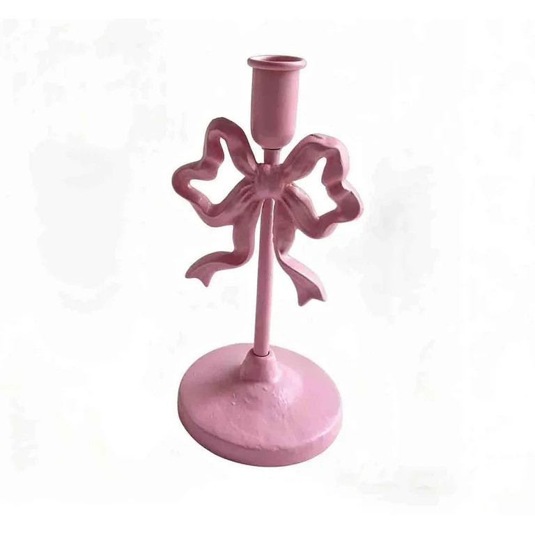 Pink Metal Candle Holder Tabletop Decoration Romantic Dinner Prop For Home Centerpiece And Holida... | Walmart (US)