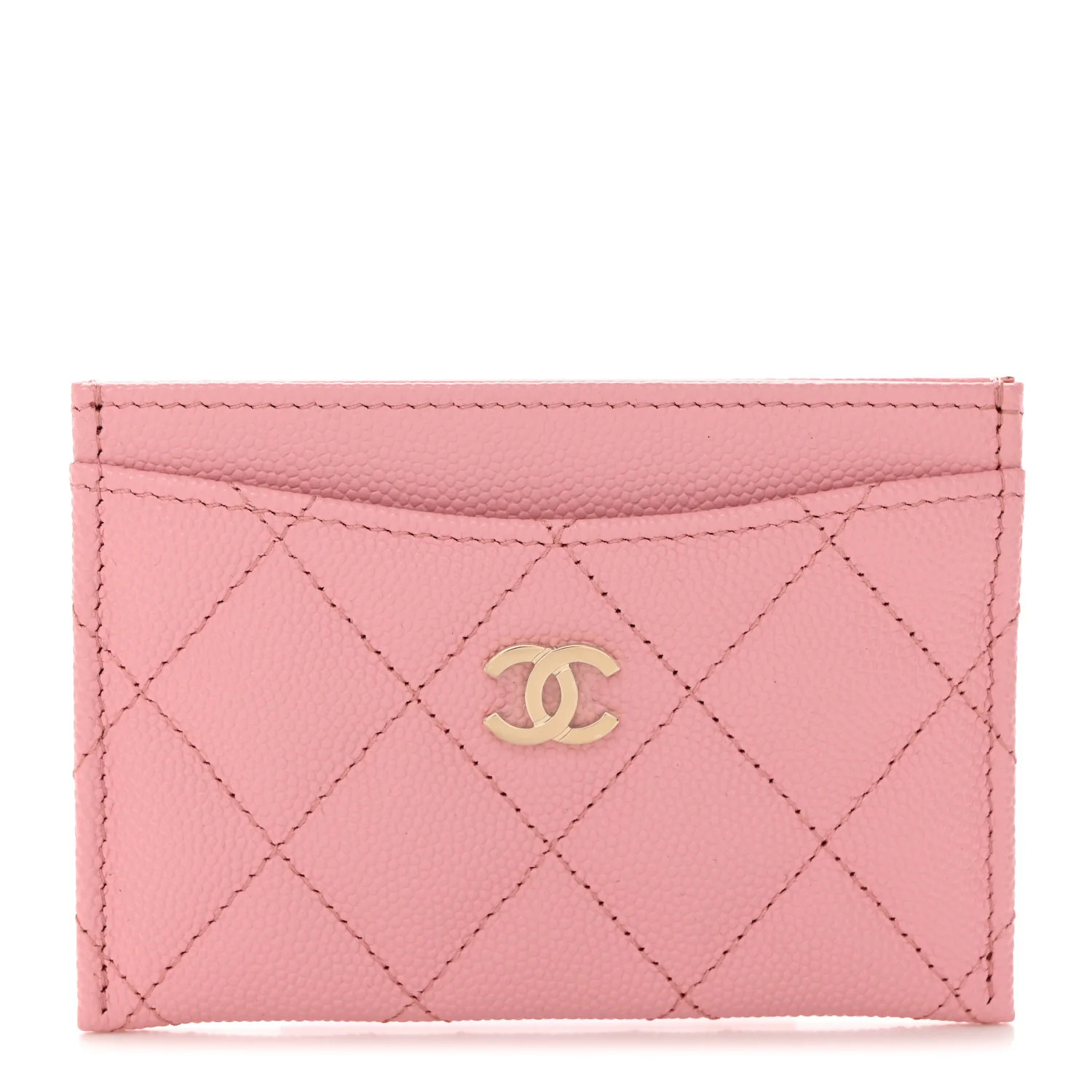 Caviar Quilted Card Holder Light Pink | FASHIONPHILE (US)