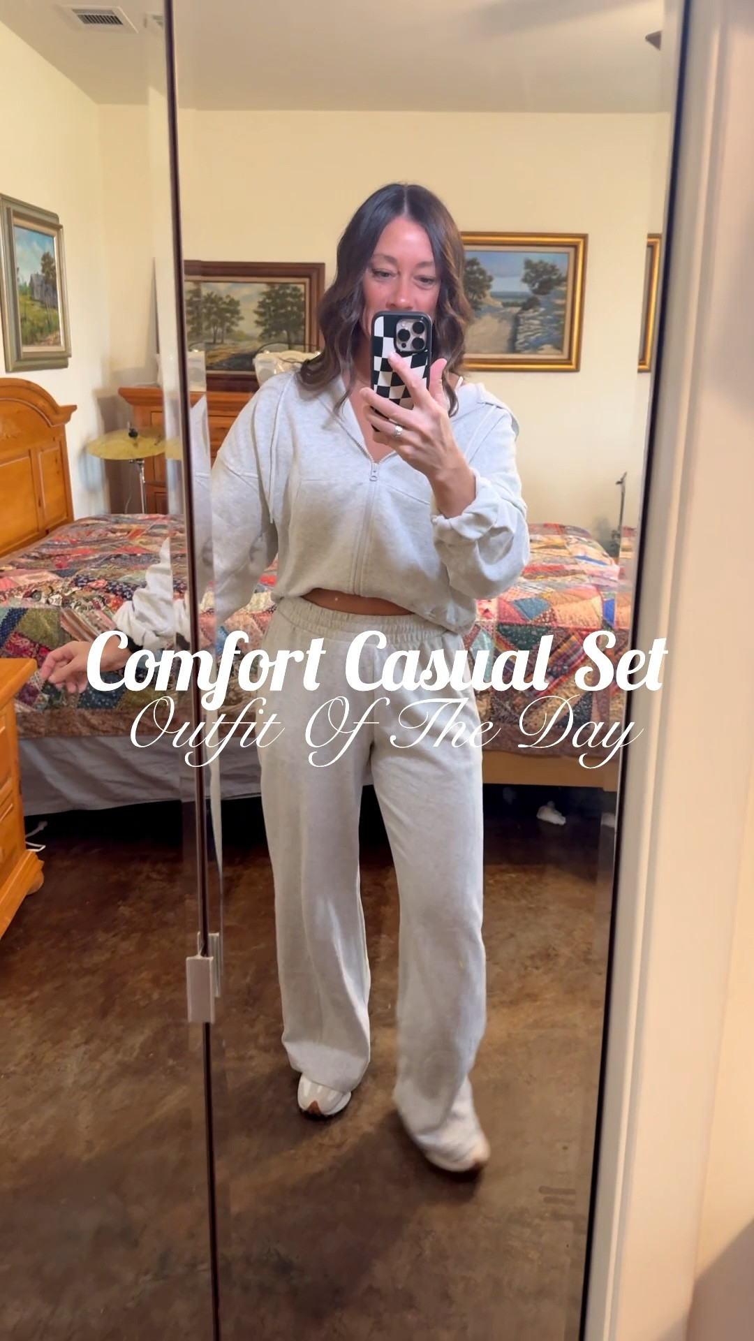 Sharing my casual comfortable outfit for the day⛅️. Its simple but elevated look just by adding accessories, dressy cardigan or sweater and sneakers or clogs. 

Comfort is key 🔑for those busy days so this will be my go to look most days. 

I love these wide leg sweatpants. My favorite part is that the draw string is inside the pants! 👍🏼This full zip sweater top is soft inside and the perfect oversized fit to wear off the shoulder or even paired with jeans. 👖 

📏Wearing a size small in the pants and the jacket. Linking a few more options! 

Weight 130lbs, Height 5’5”. 

#LTKSaleAlert #LTKCyberWeek #LTKootd