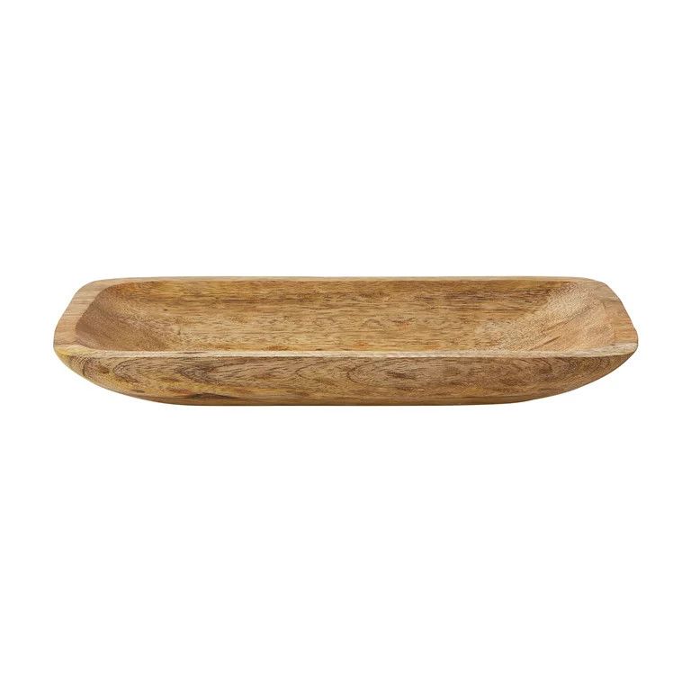 Better Homes & Gardens 12" x 6" Hand Carved Wood Tray by Dave & Jenny Marrs | Walmart (US)