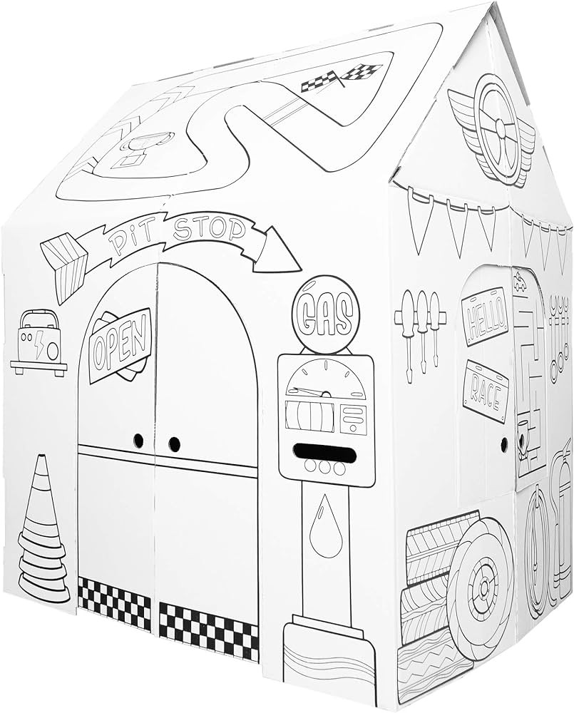 Easy Playhouse Garage - Kids Art and Craft for Indoor and Outdoor Fun, Color Favorite Garage Item... | Amazon (US)