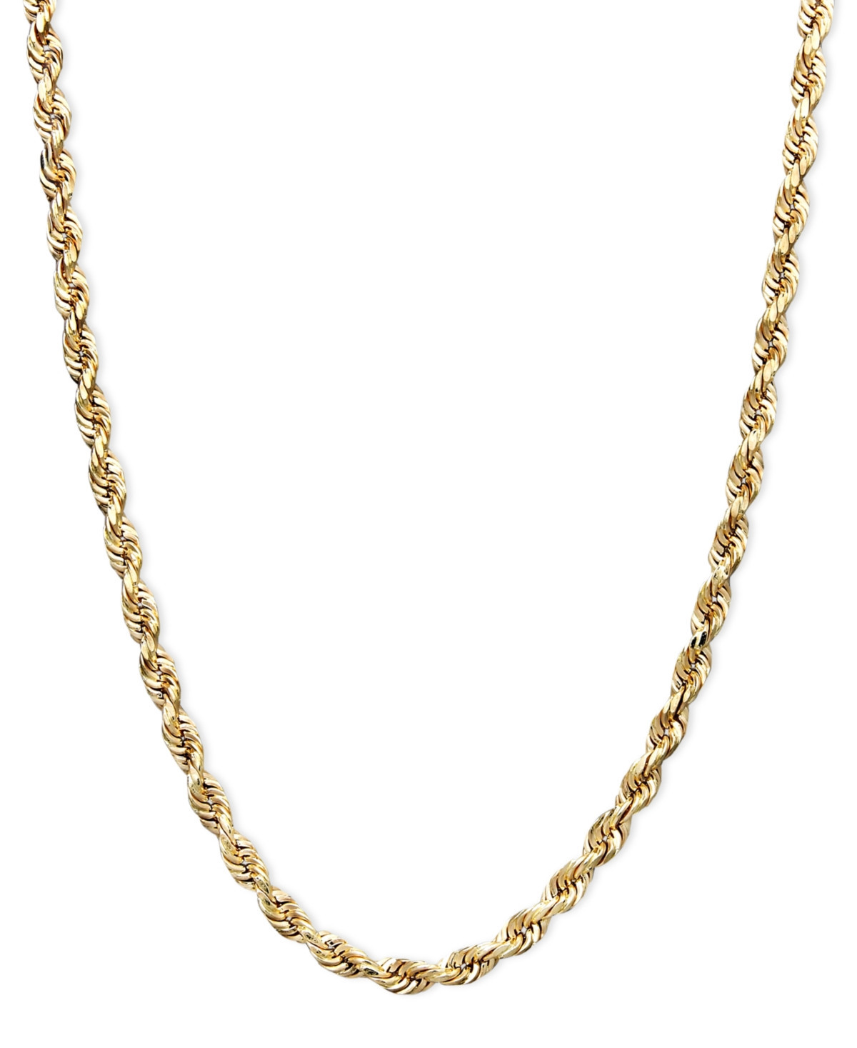 Lightweight Rope Chain 18" Necklace (1-3/4mm) in 14k Yellow Gold - Yellow Gold | Macy's