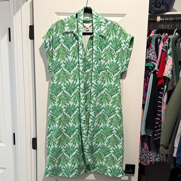 Lilly Pulitzer Emersyon Green Leaf Print Short Sleeve Dress | Poshmark