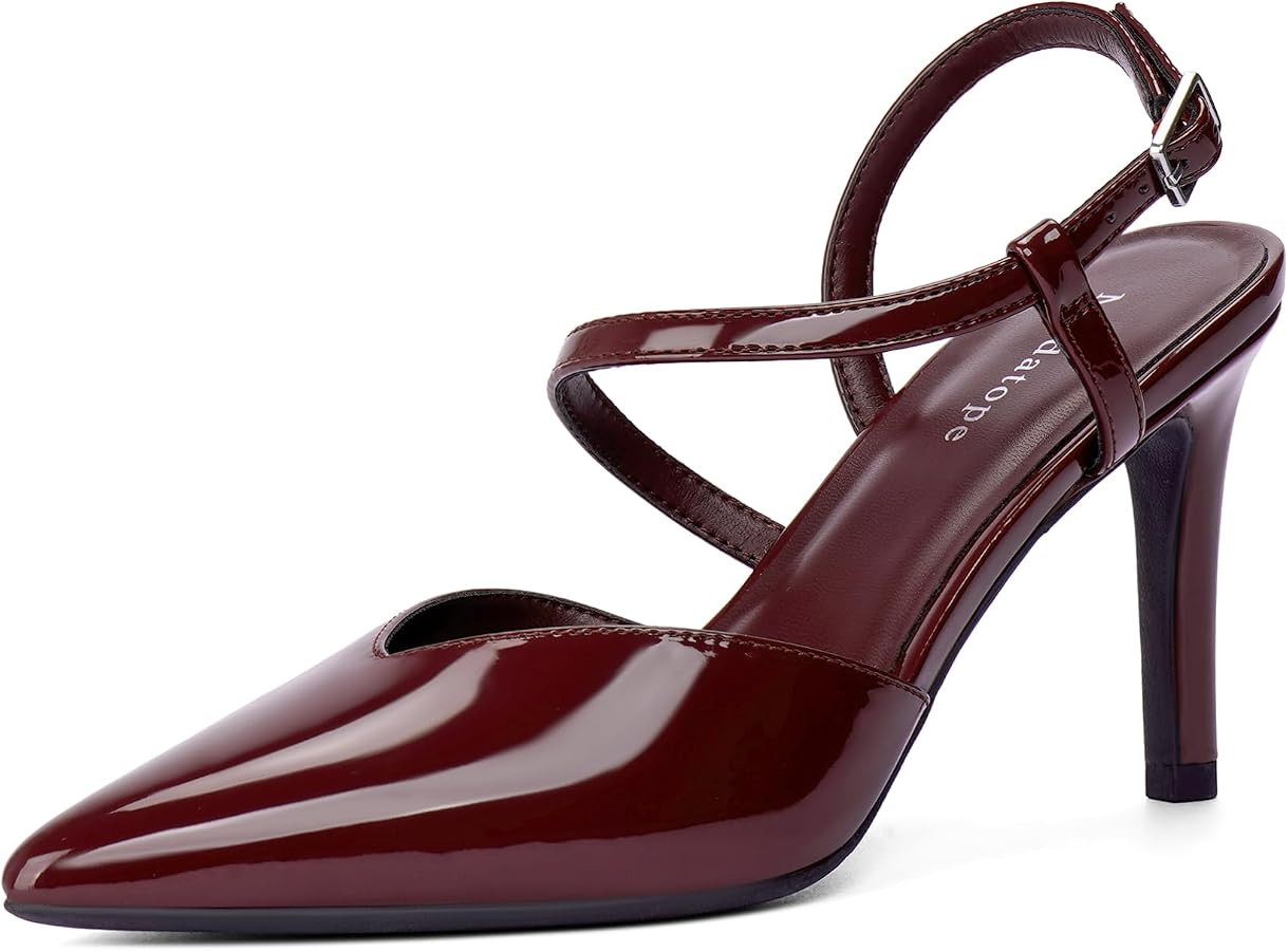 Modatope Closed Toe Heels Ankle Strap Womens Slingback Pumps | Amazon (US)