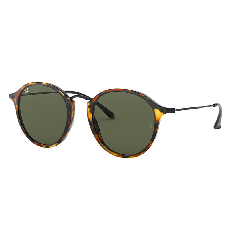 Ray-Ban Round Fleck Black Sunglasses, Green Lenses - Rb2447 | Ray-Ban (US)