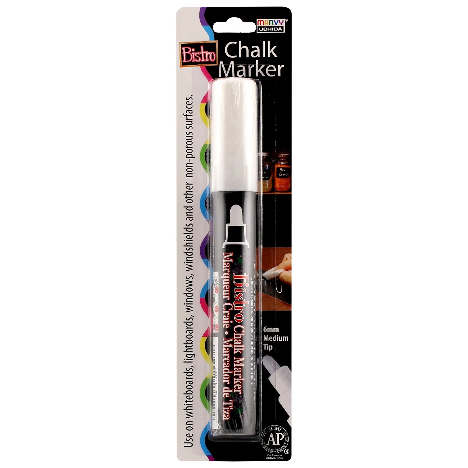 Marvy Uchida Bistro Chalk Marker, Broad Tip, White, 551740230 | Walmart (US)