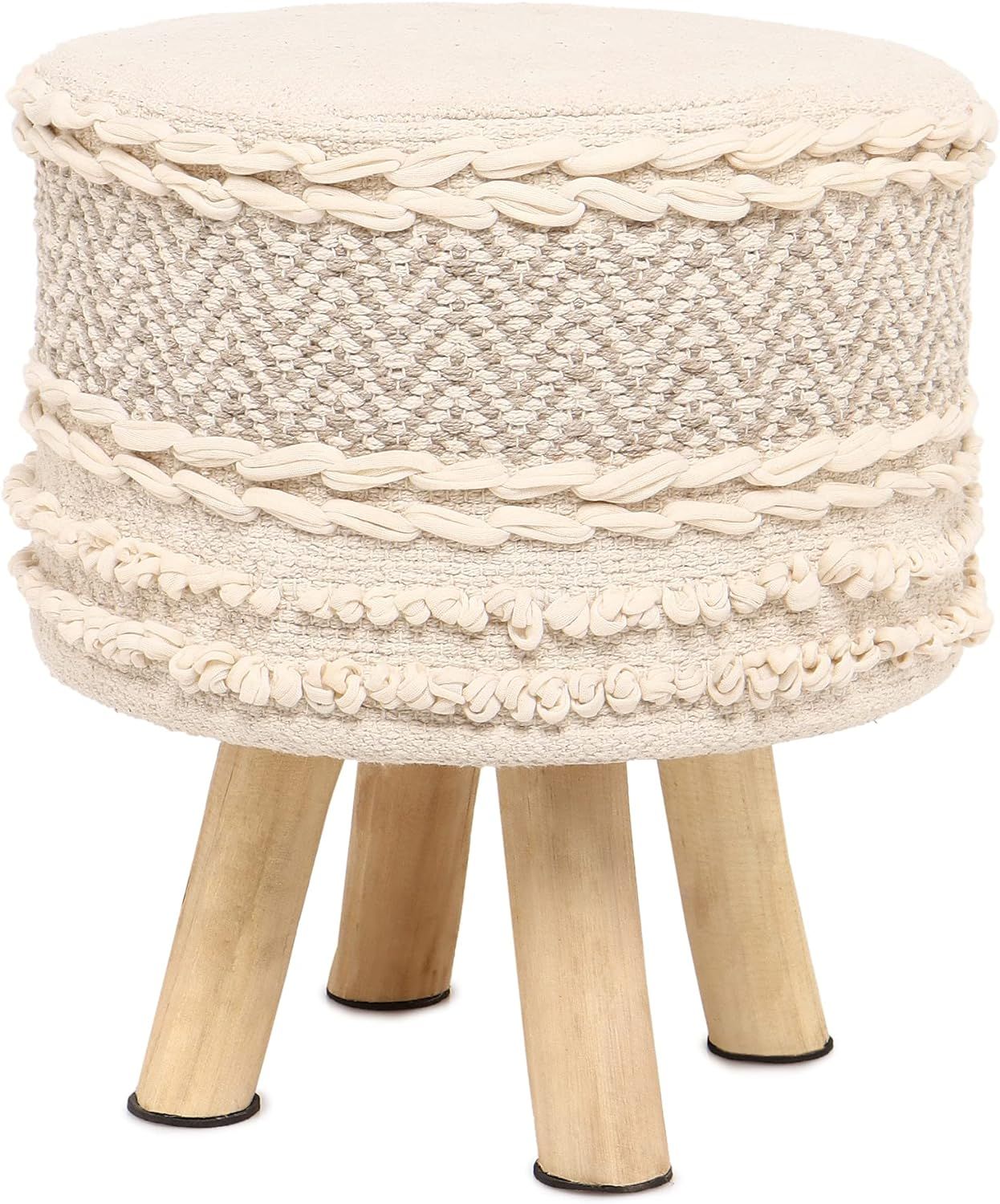 REDEARTH Foot Stool -Handmade Wooden 4 Legs Tufted Seat Footrest for Living Room, Bedroom, Nurser... | Amazon (US)