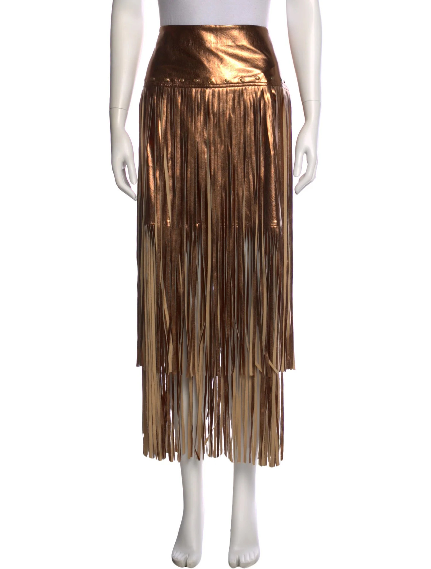 Faux Leather Midi Length Skirt | The RealReal