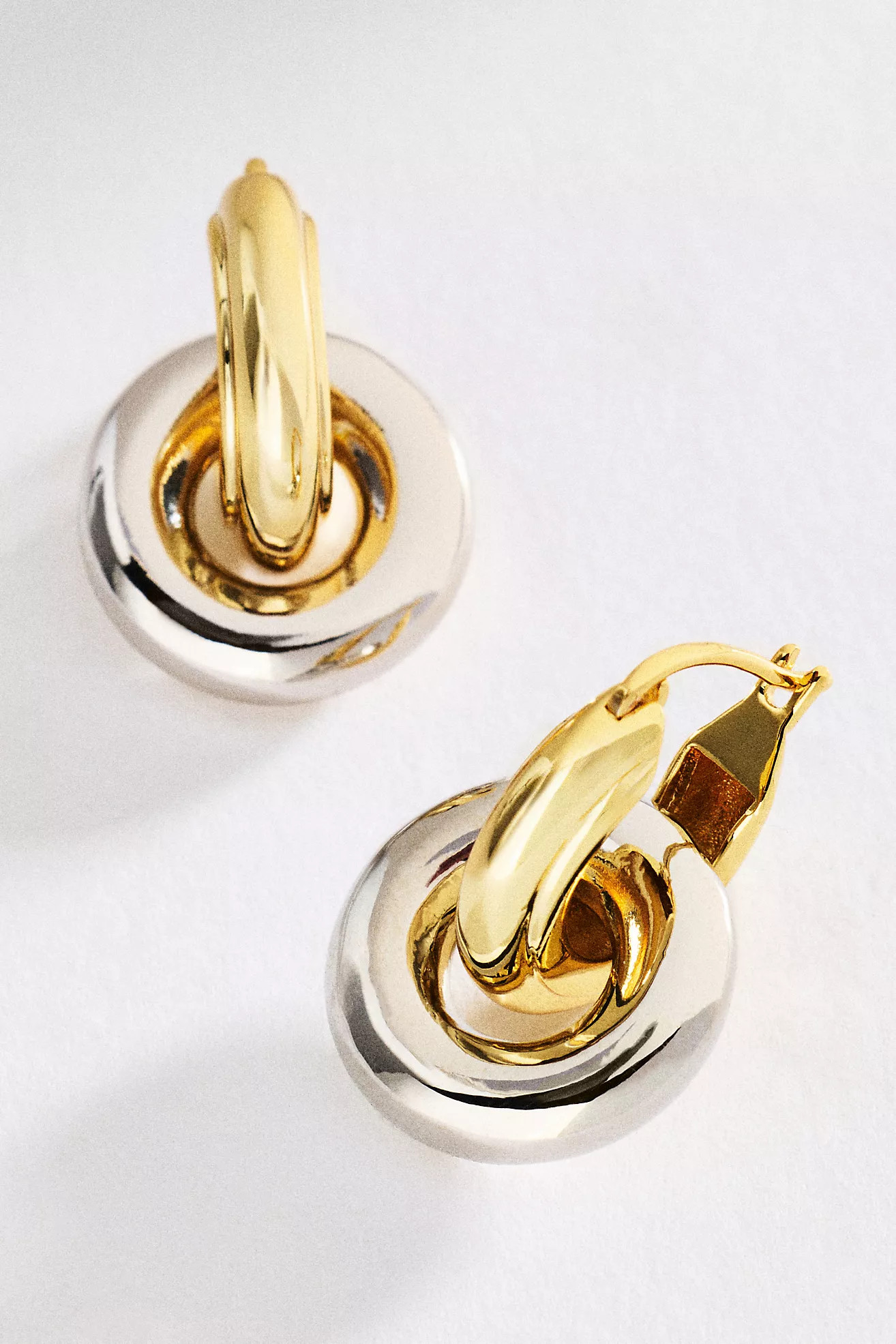Two-Tone Interlock Hoop Earrings | Anthropologie (US)