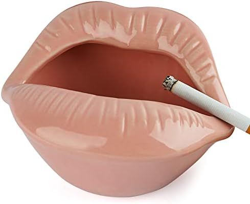 Loghot Creative Ceramic Cigarette Ashtrays with Lips Style Fashion Home Decorations (Pink) | Amazon (US)