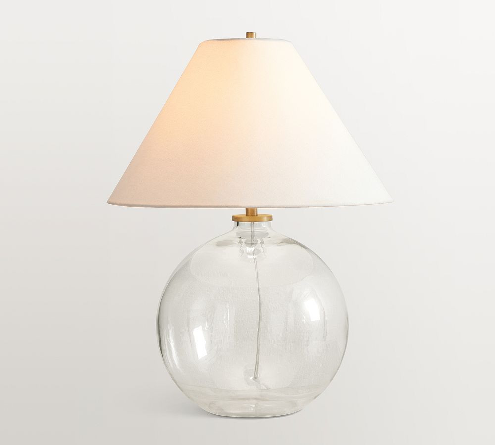 Callaway Recycled Glass Ball Lamp, Tumbled Brass, Large | Pottery Barn (US)
