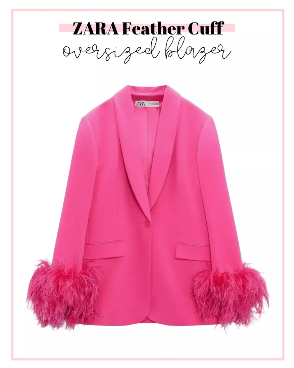 ZARA Straight Cut Pink Feather … curated on LTK