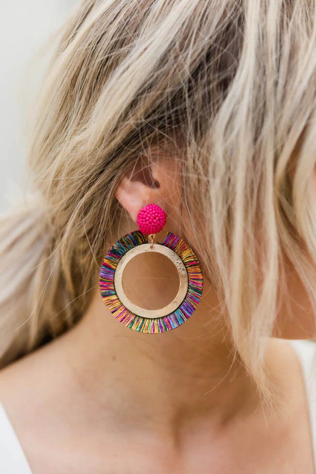 Tango In The Tropics Rainbow Fringe Hoop Earrings | The Pink Lily Boutique