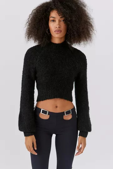 UO Avril Cropped Mock Neck Sweater | Urban Outfitters (US and RoW)
