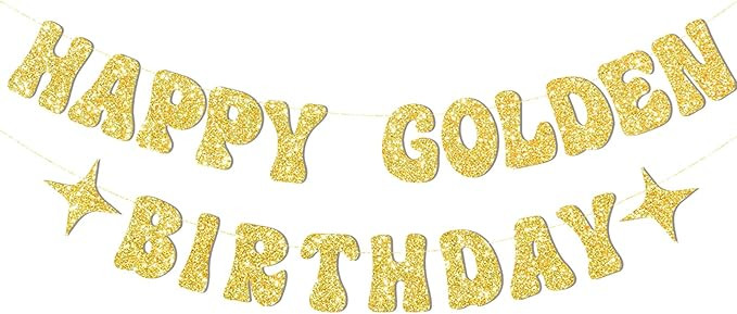 Gold Happy Birthday Banner or Happy Birthday Sign for Golden Bday Party Decorations,Golden Girls ... | Amazon (US)