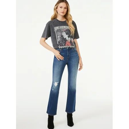 Scoop Women's Ankle Crop Flare Jeans | Walmart (US)