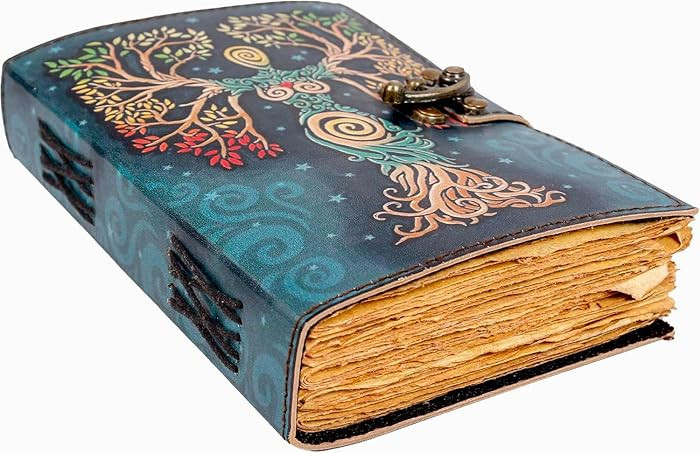 Blank Spell Book Of Shadows Journal With Lock Clasp Prop Vintage Handmade Leather Diary Embossed ... | Amazon (US)