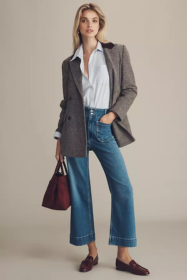 The Colette Crop High-Rise Wide-Leg Jeans by Maeve | Anthropologie (US)