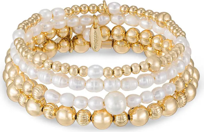 Set of 4 Cultured Freshwater Pearl Beaded Bracelets | Nordstrom