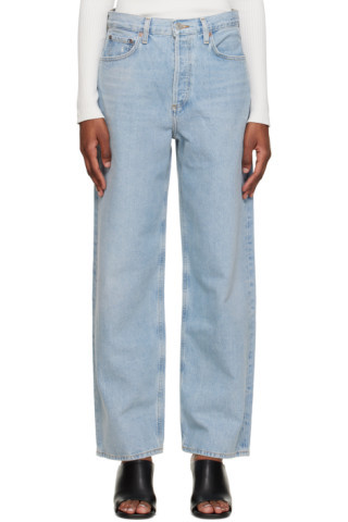 Blue Low Slung Baggy Jeans | SSENSE