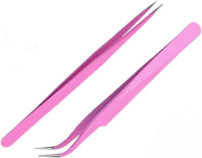 Aoshang 2PCS Stainless Steel Straight and Curved Tip Tweezers Nippers for Eyelash Extensions and ... | Amazon (US)