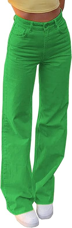 Vintage Jeans for Women Teen Girl High Waisted Relaxed Fit Straight Leg Baggy Boyfriend Jeans | Amazon (US)