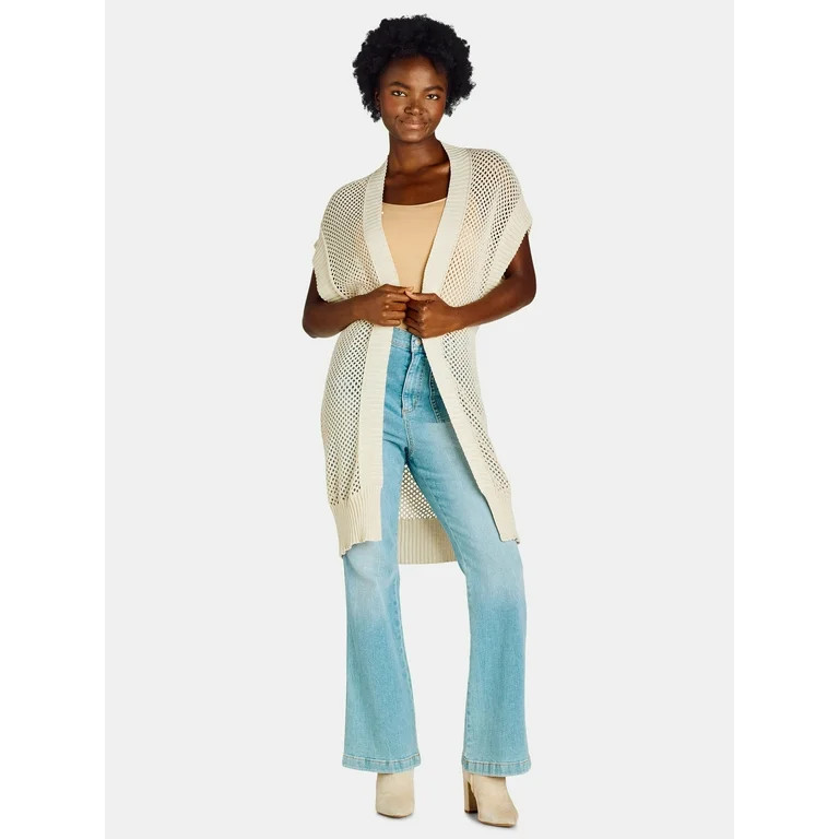 Time and Tru Women's Open Front Crochet Ruana, Sizes S-3XL | Walmart (US)