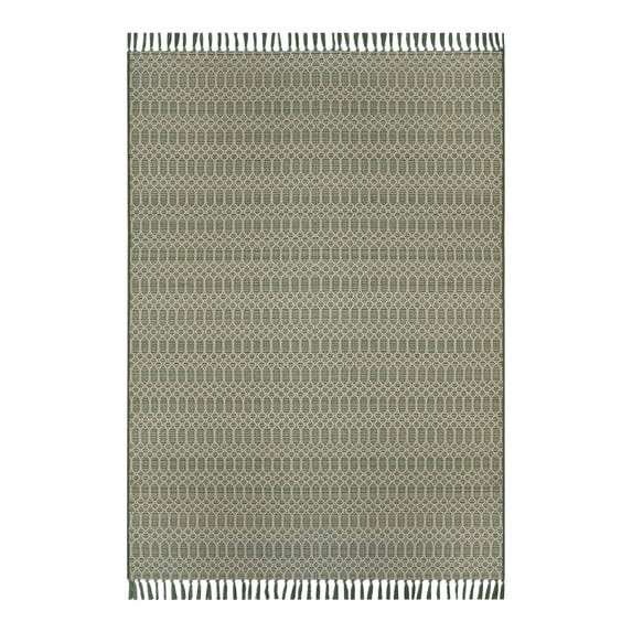 Better Homes & Gardens 5’x7’ Green Tassel Outdoor Rug | Walmart (US)