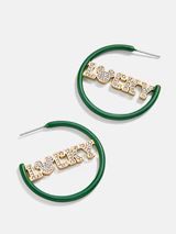 Mickey Mouse Disney Lucky Earring Hoops - Green/Gold | BaubleBar (US)