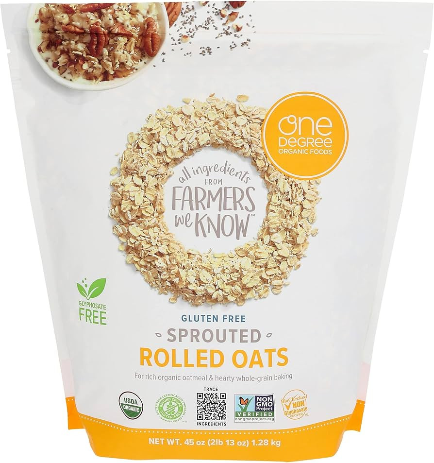 ONE DEGREE ORGANIC FOODS Organic Sprouted Rolled Oats, 45 OZ | Amazon (US)