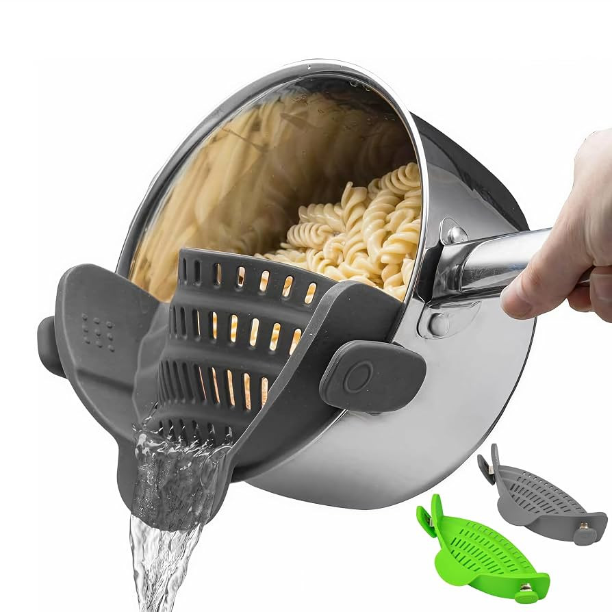 2 Pack Kitchen Gizmo Snap-On Strainer - Silicone Clip-On Strainer for Pots and Pans - Collapsible... | Amazon (US)