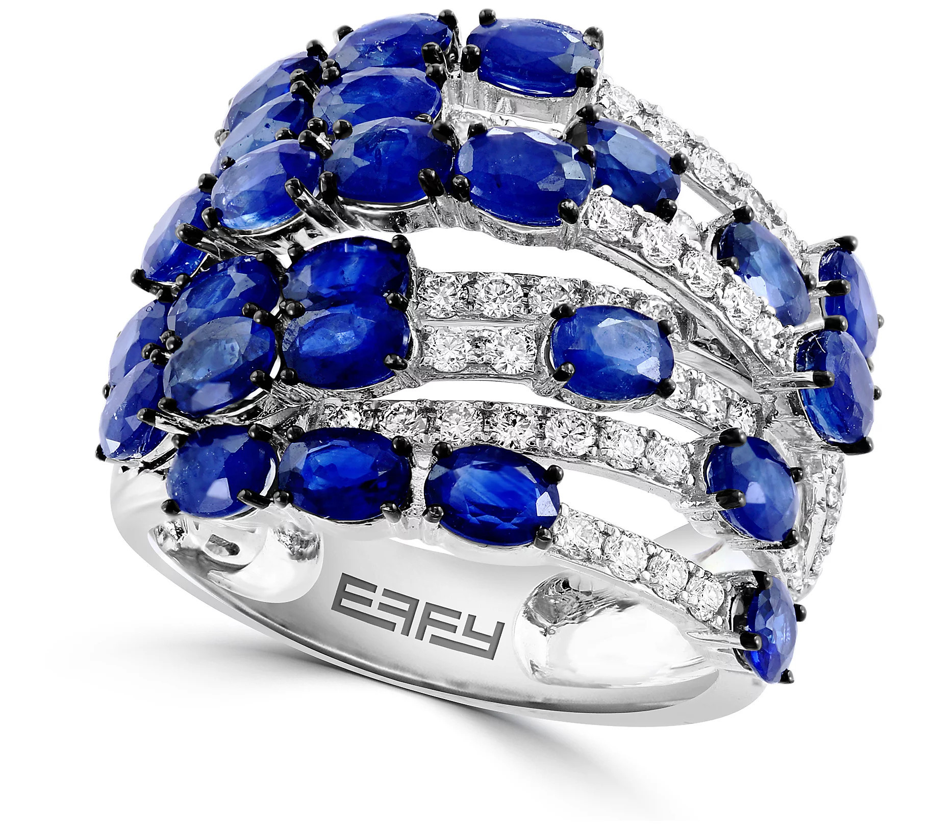 Effy Sapphire & Diamond Ring, 14K White Gold | QVC
