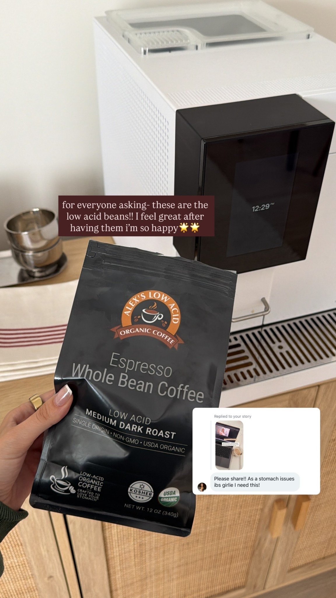 for everyone asking- these are the low acid beans!! I feel great after having them i’m so happy🌟🌟

#LTKselfcare #LTKHome #LTKmorningroutine