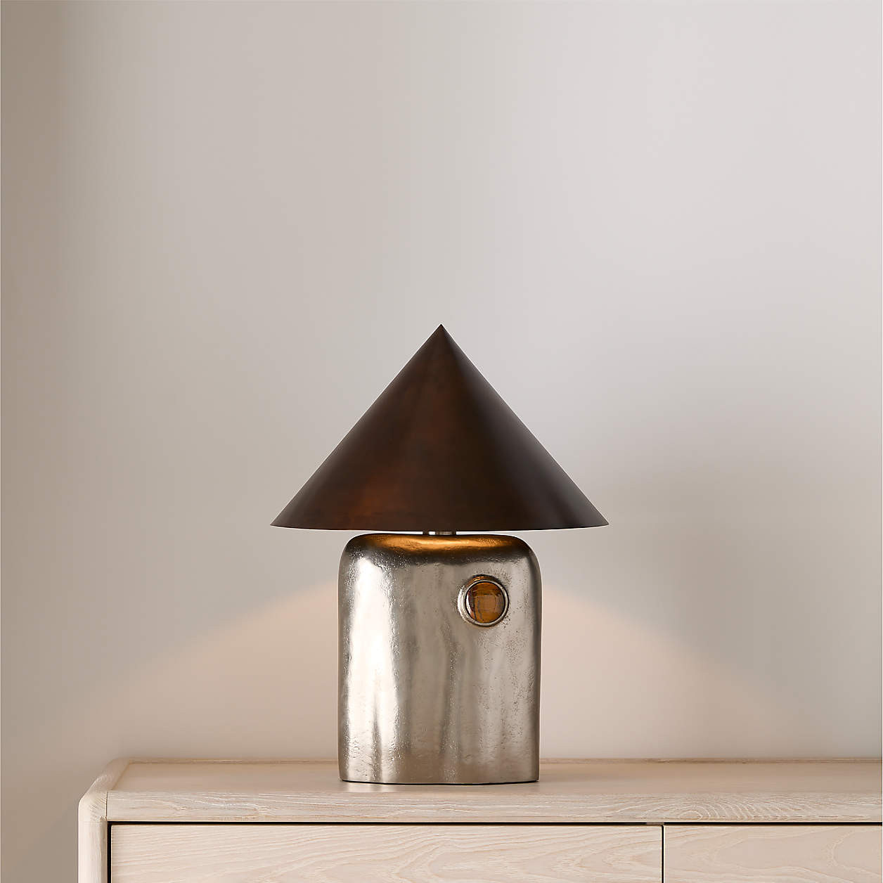 Bowery Silver Table Lamp by Laura Harrier and Tiffany Howell | Crate & Barrel | Crate & Barrel