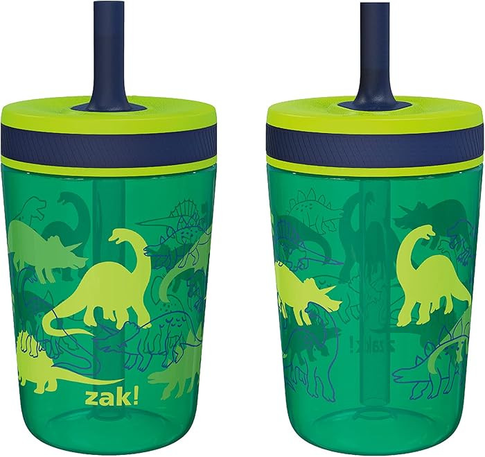 Zak Designs Kelso 15 oz Tumbler Set, (Dino Camo) Leak-Proof Screw-On Lid with Straw Made of Durab... | Amazon (US)