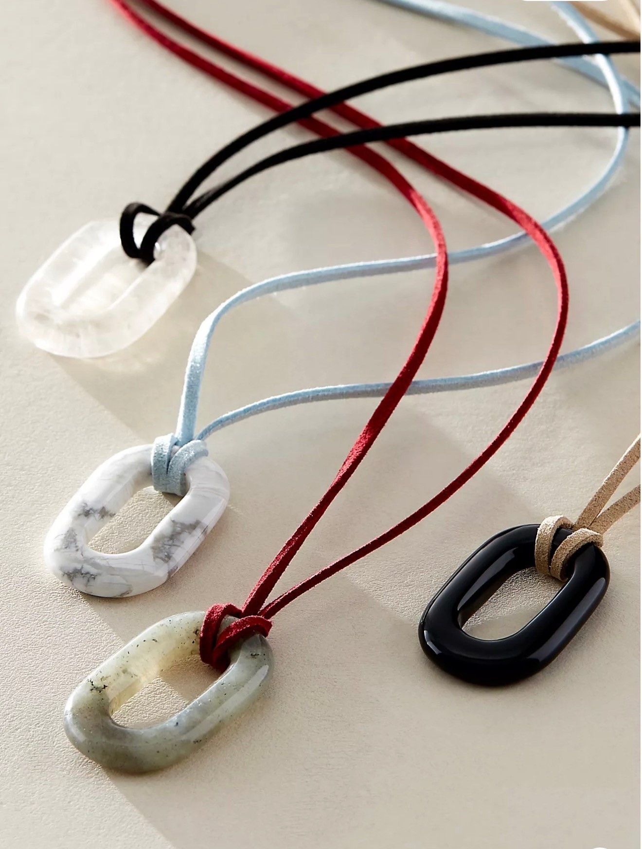 ALV Semiprecious Stone On Suede Necklace

Tie your look together with this so-cool wrap necklace, featuring a large oval stone pendant on adjustable suede strands for a custom fit.

#LTKWorkwear #LTKootd #LTKTravel