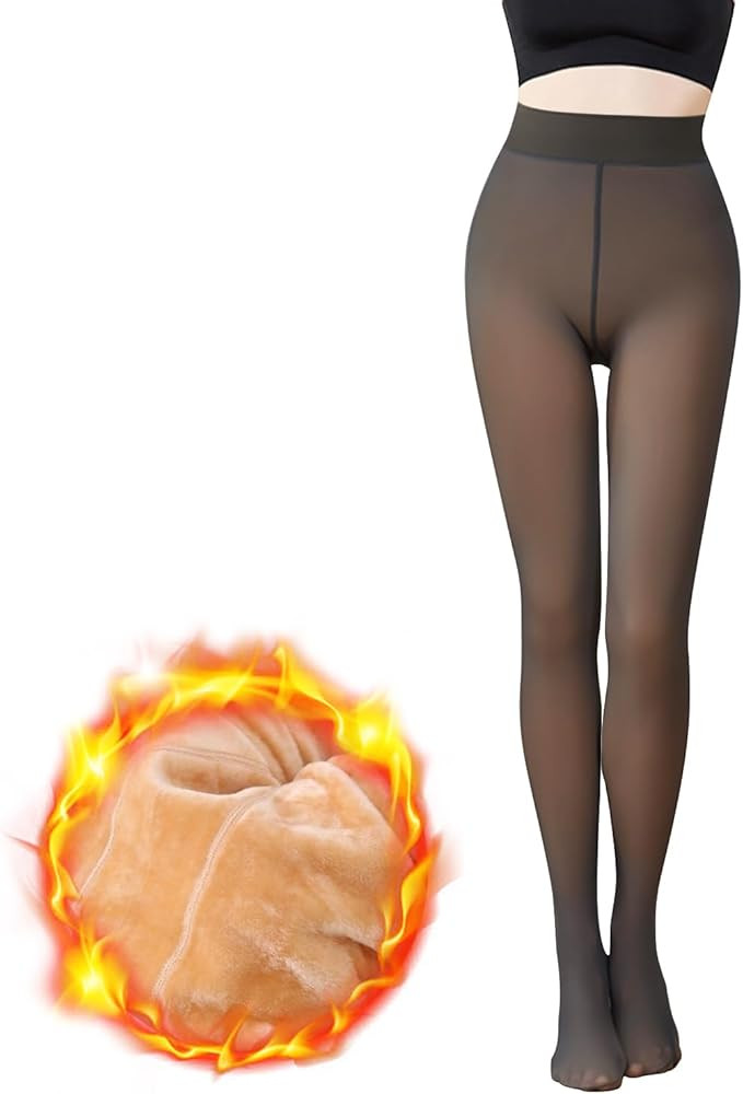 TOWOOZ Fleece Lined Tights Winter Tights Women Pantyhose Elastic Thick Fleece Legging Slim Figure... | Amazon (CA)