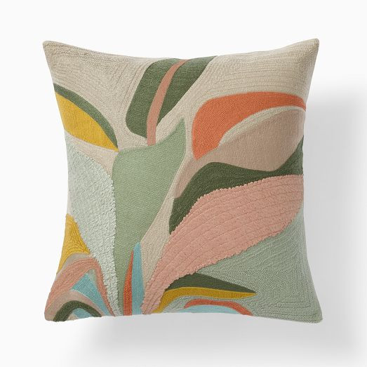 Botanical Crewel Pillow Cover | West Elm (US)