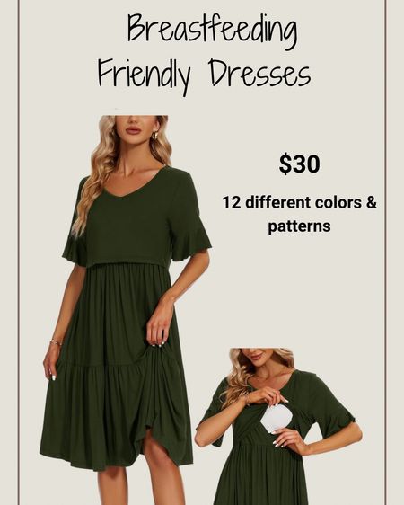 Breastfeeding and pregnancy dress options. You can wear these dresses from pregnancy to postpartum to minimize your purchases and still feel cute!

#LTKBump #LTKFindsUnder50 #LTKStyleTip