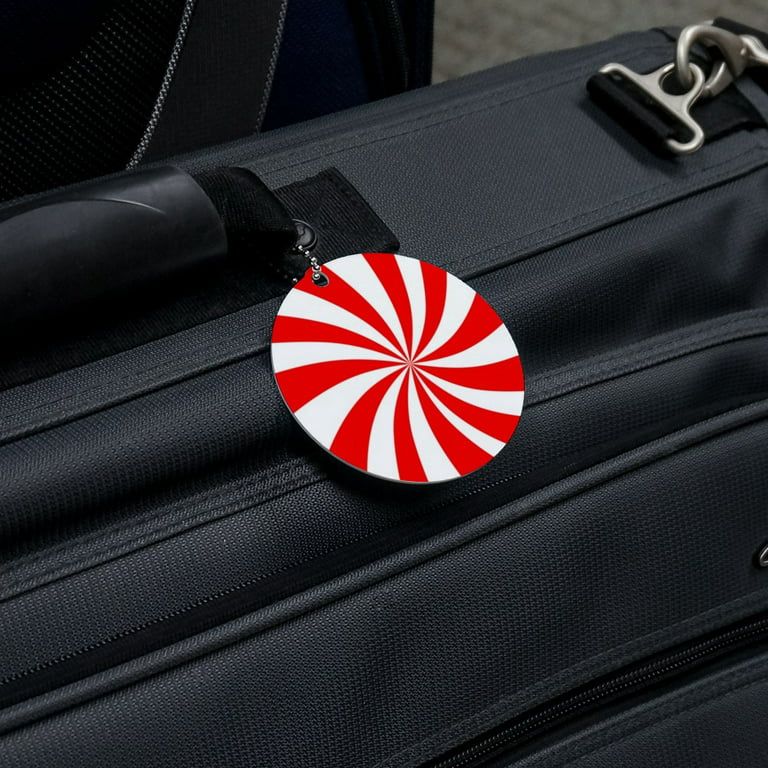 Peppermint Swirl Round Luggage ID Tag Card Suitcase Carry-On | Walmart (US)