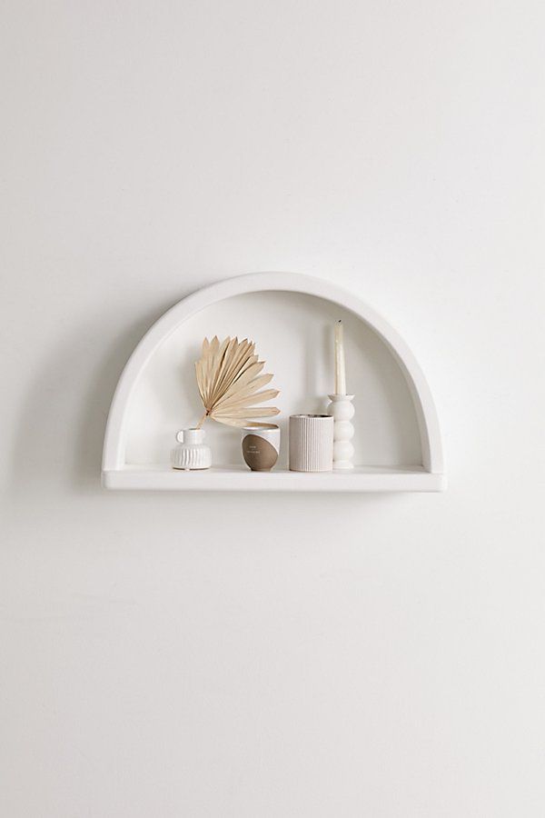 Isobel Concrete Arc Wall Shelf - White at Urban Outfitters | Urban Outfitters (US and RoW)