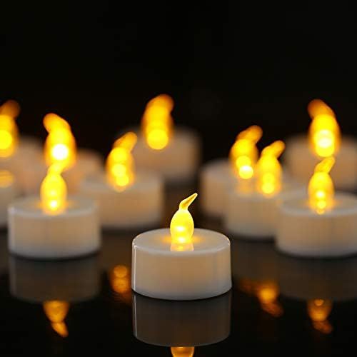 Tea Lights 24 Pack Flameless LED Tea Lights Candles Battery Powered Fake Candles 100 Hours Warm Ambe | Amazon (US)