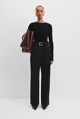 Pleat Wool Pant | Country Road