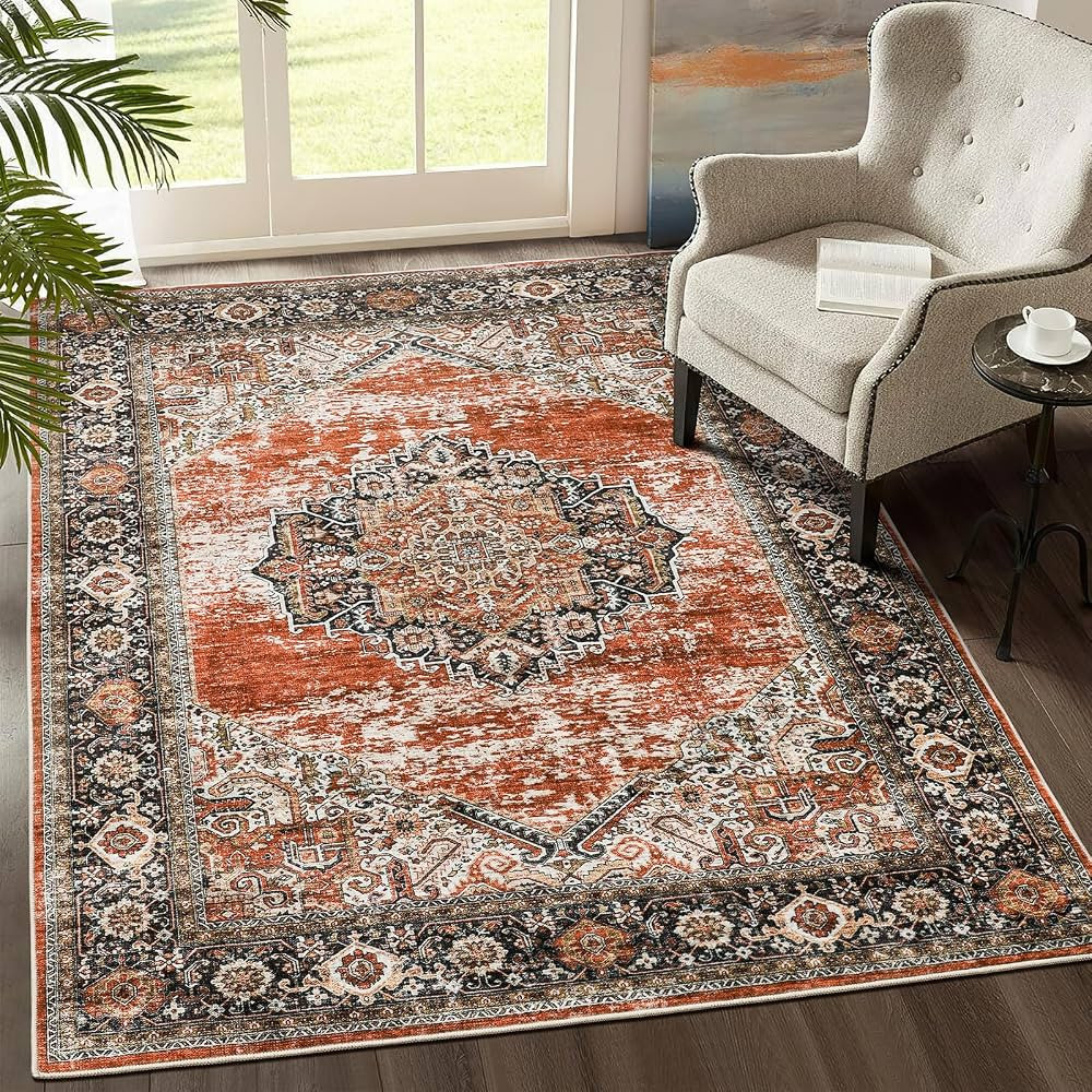8x10 Area Rugs-Stain Resistant Washable Rug, Anti Slip Backing for Living Room Rug,No Shedding La... | Amazon (US)